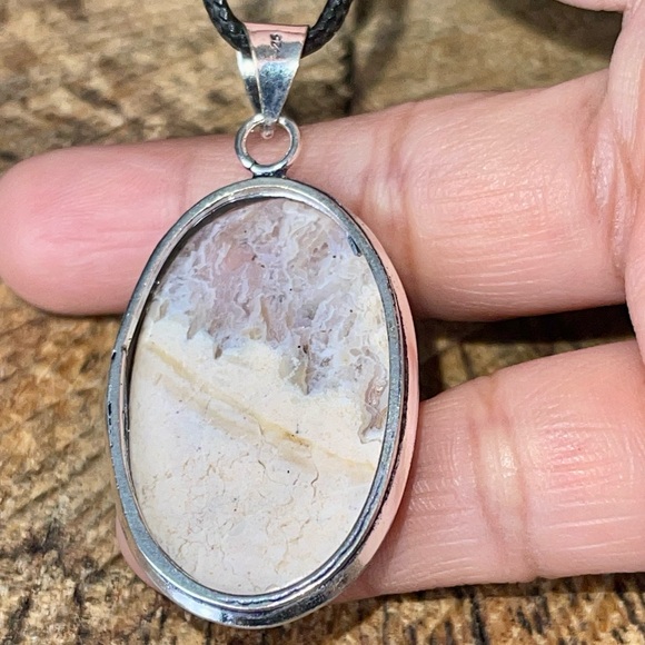 Beautiful Pino & Brown Peruvian Opal Pendant 2” - Picture 6 of 12